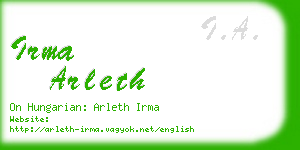 irma arleth business card